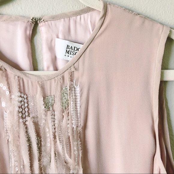 NWT {Badgley Mischka} 100% Silk Blouse Blush XL - Picture 2 of 8
